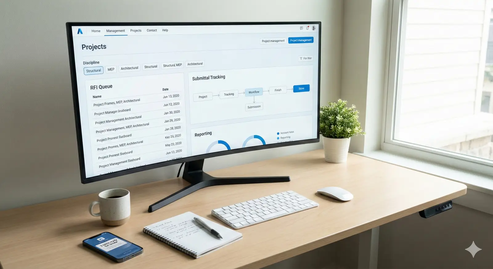 Unified Arkan dashboard showing all disciplines and projects