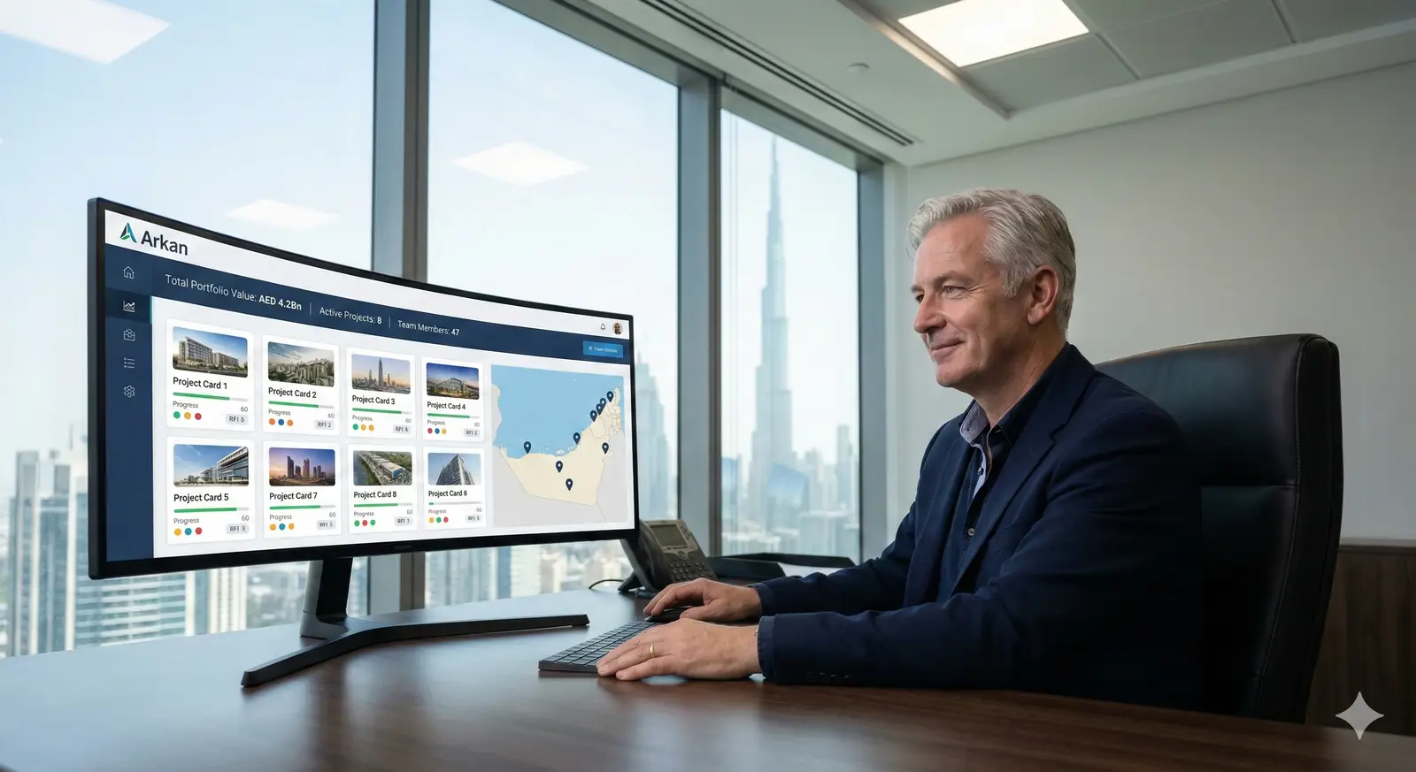 Multi-project portfolio dashboard showing all clients at a glance