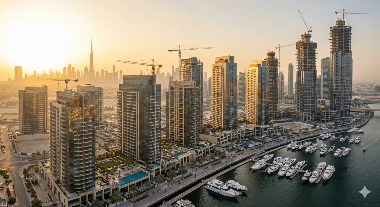 Aerial view of luxury development under construction