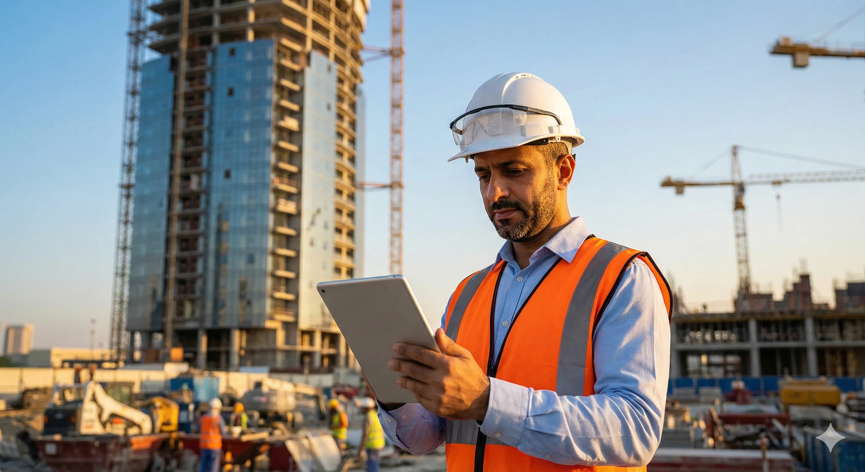 Project manager using Arkan on tablet