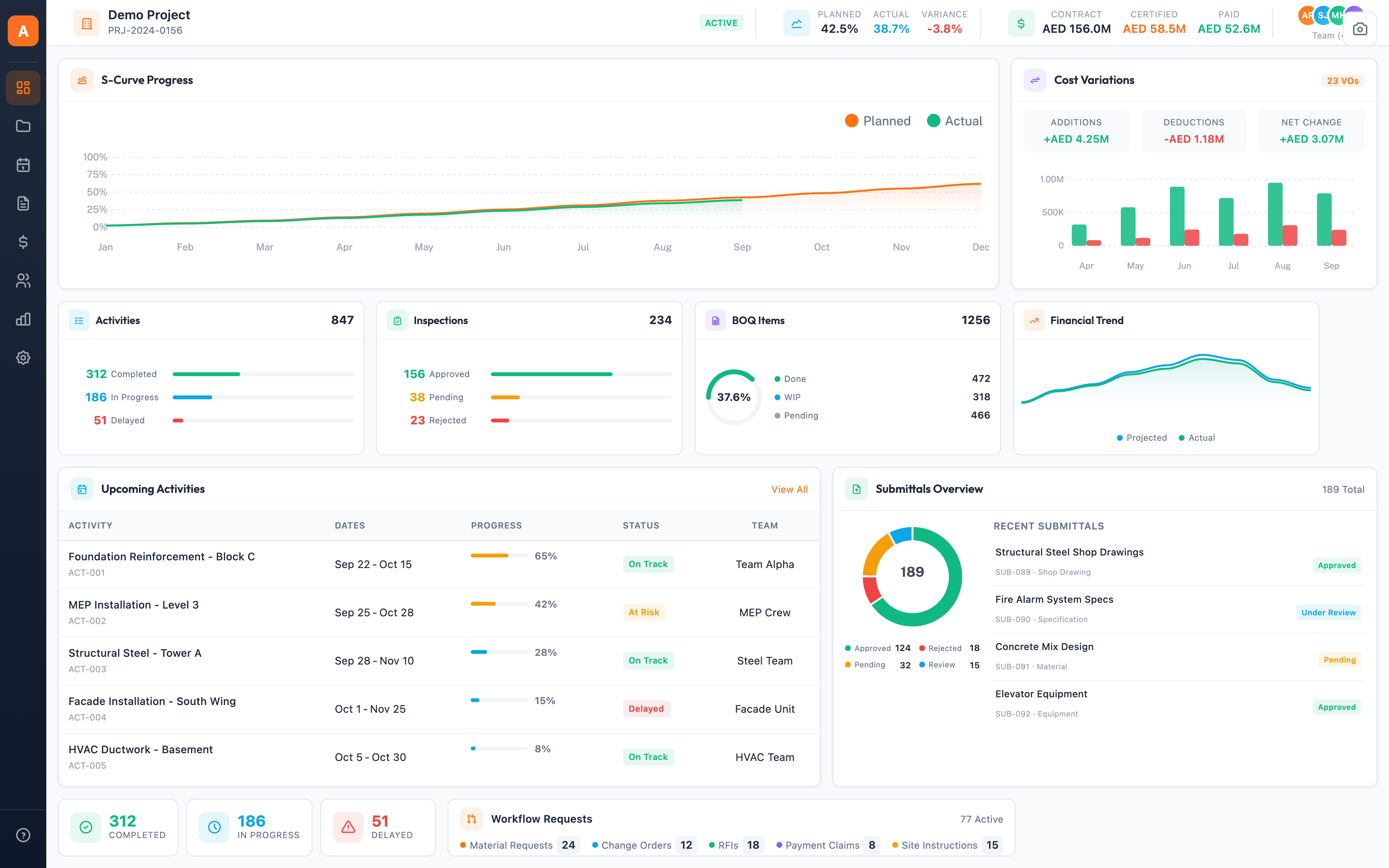 Arkan Construction Management Dashboard