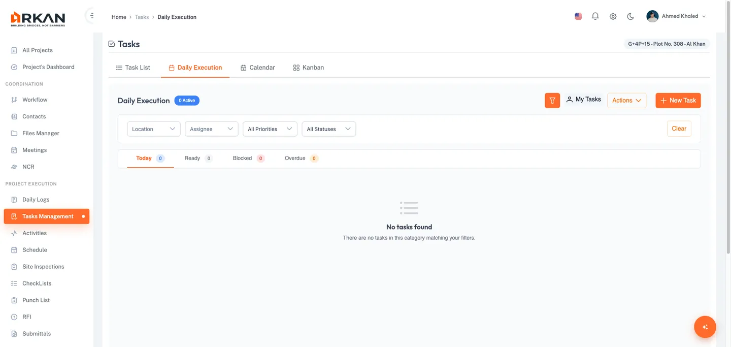 Daily Execution view